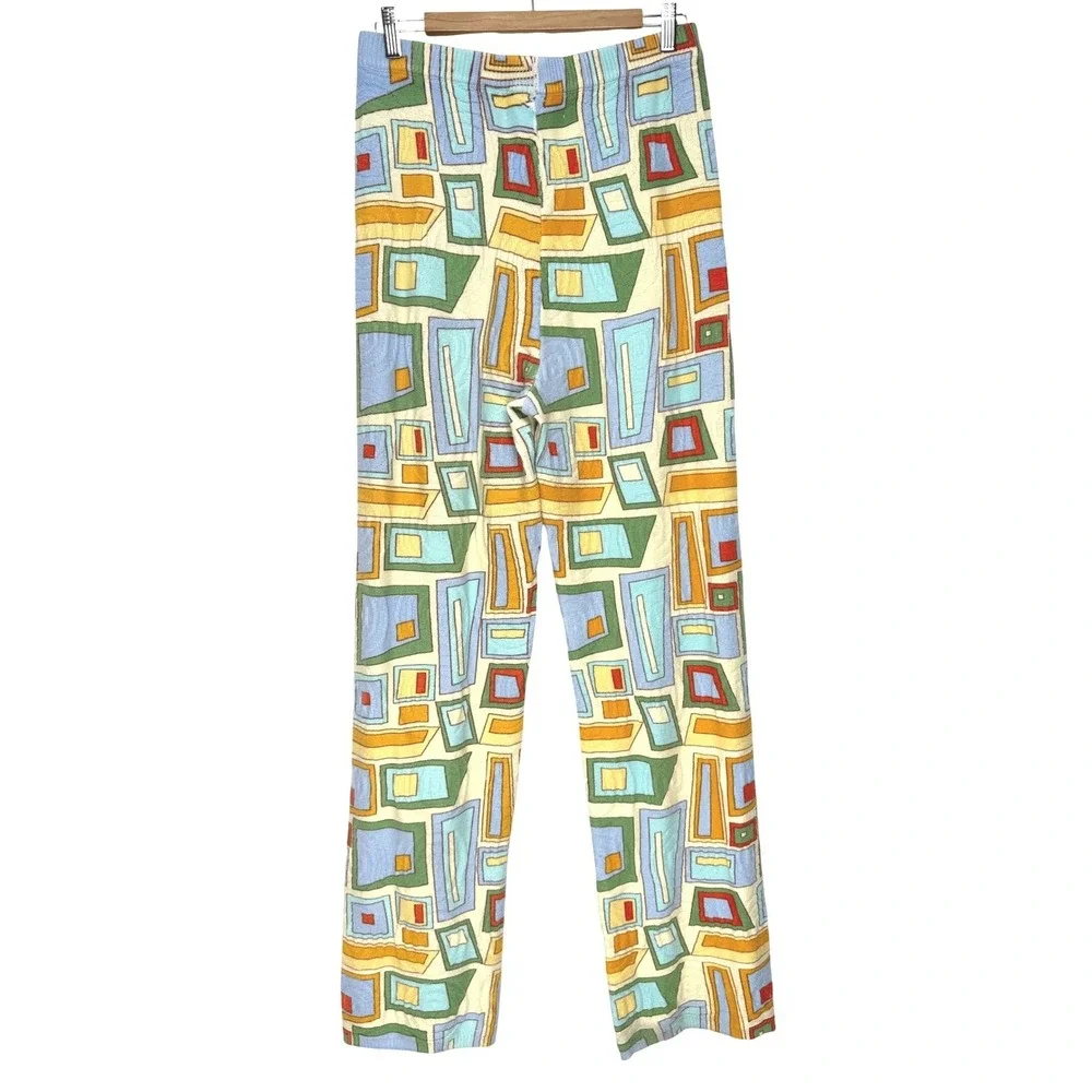House of Sunny Pepperland Pants Multi Color Geometric‎ Knit Trousers Size 8